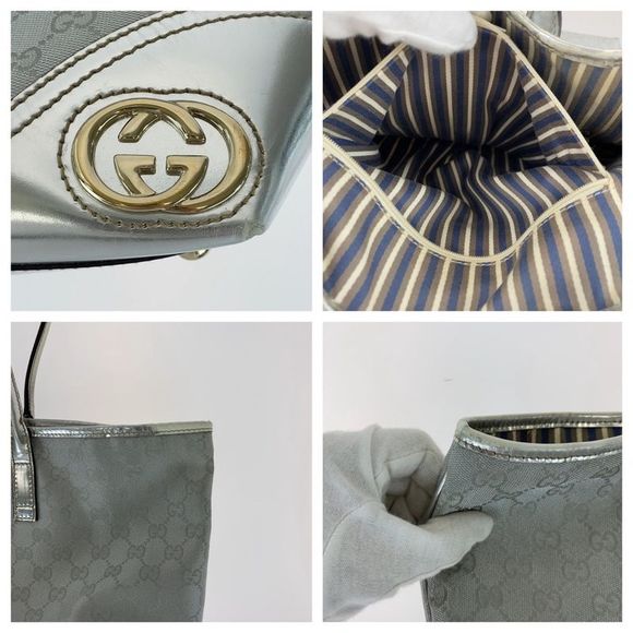 Gucci New Britt GG Canvas Leather Tote Bag - Picture 4 of 5